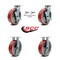 Service Caster 8 Inch Red Poly on Cast Iron Caster Set with 2 Brakes/Swivel Lock 2 Rigid SCC SCC-30CS820-PUR-RS-TLB-BSL-2-R-2 - alternate 2